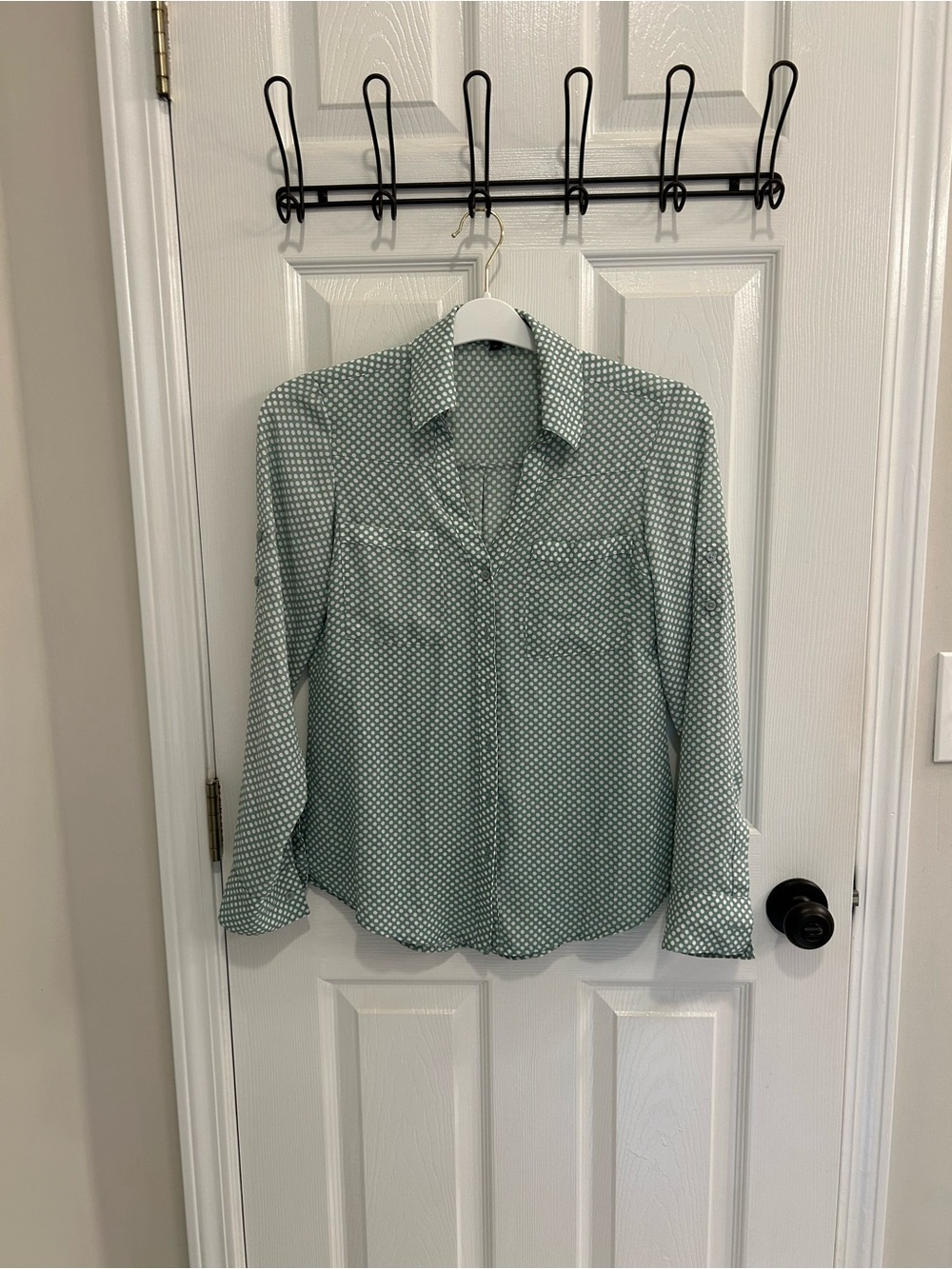 Express Mint Green Polka Dot Blouse